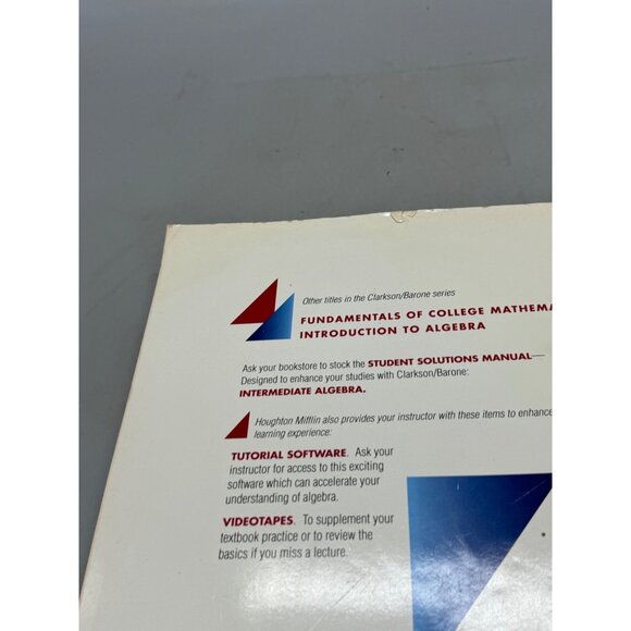 intermediate Algebra text book Sandra Clarkson paperback Houghton Mufflin READ - Picture 7 of 8